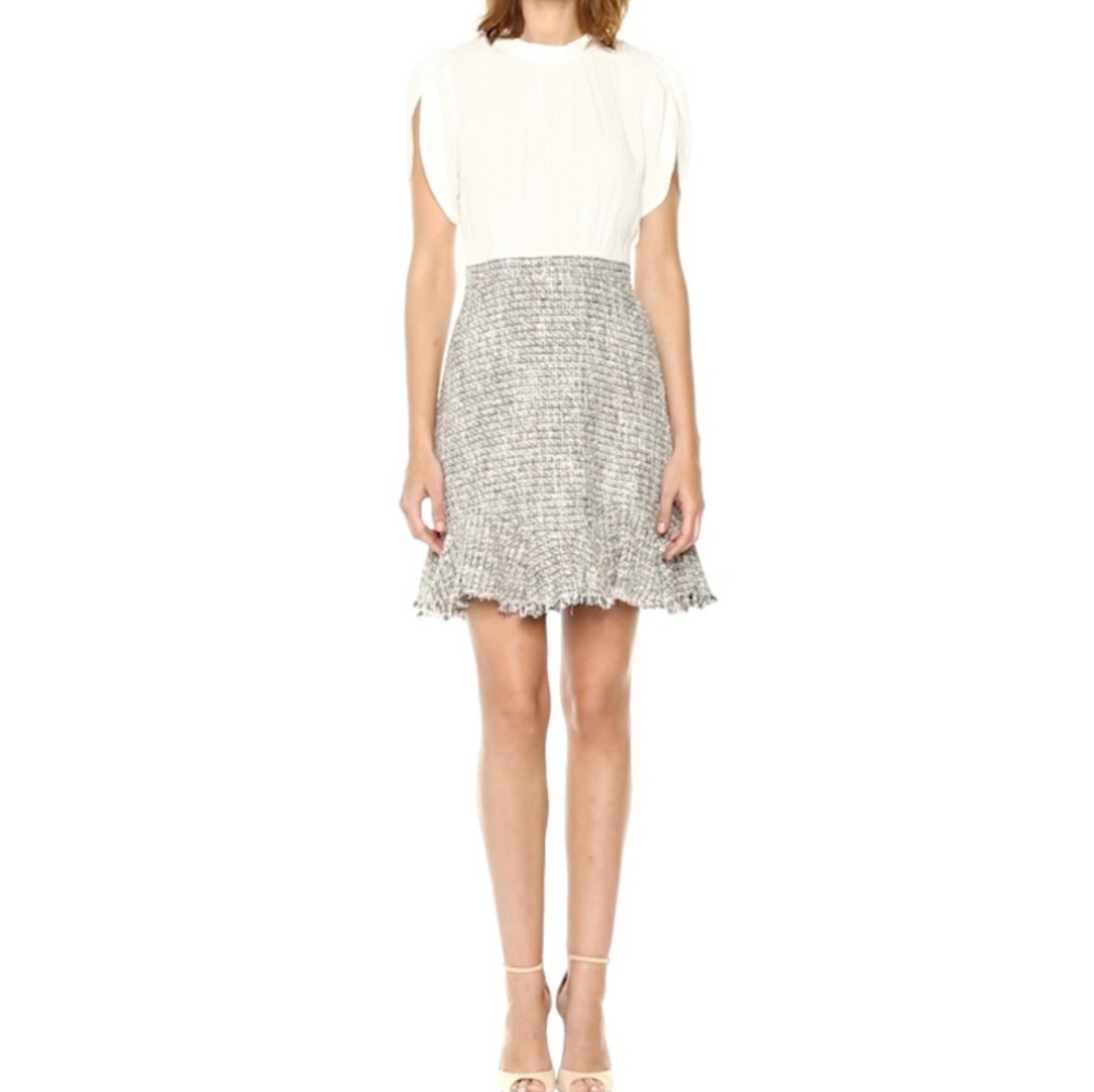 Silk and tweed dress